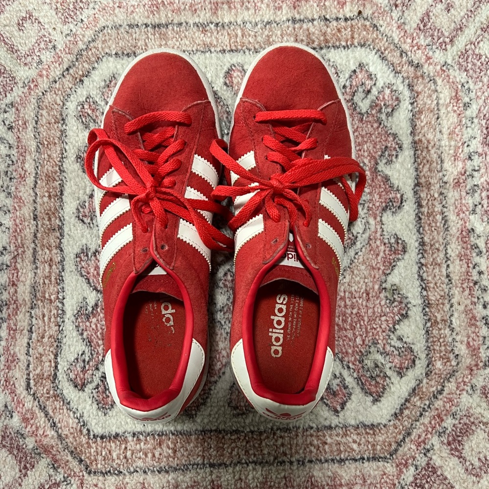Red adidas campus, great condition